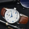 LONGLUX automatic man watch wholesale mechanical watches simple versatile date waterproof fashion leather man watch men gift