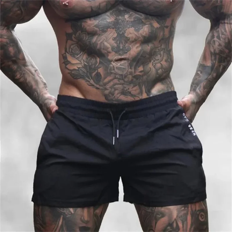 NEW Sports Trendy Quick-drying Three-point Pants Elastic Thin Running shorts Track And Field Training Pants Fitness Beach Shorts