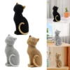 Cat Statue Resin Collectible Art Crafts Creative Animal Sculpture Tabletop Ornament for Cabinet Shelf Entrance Bookshelf Bedroom