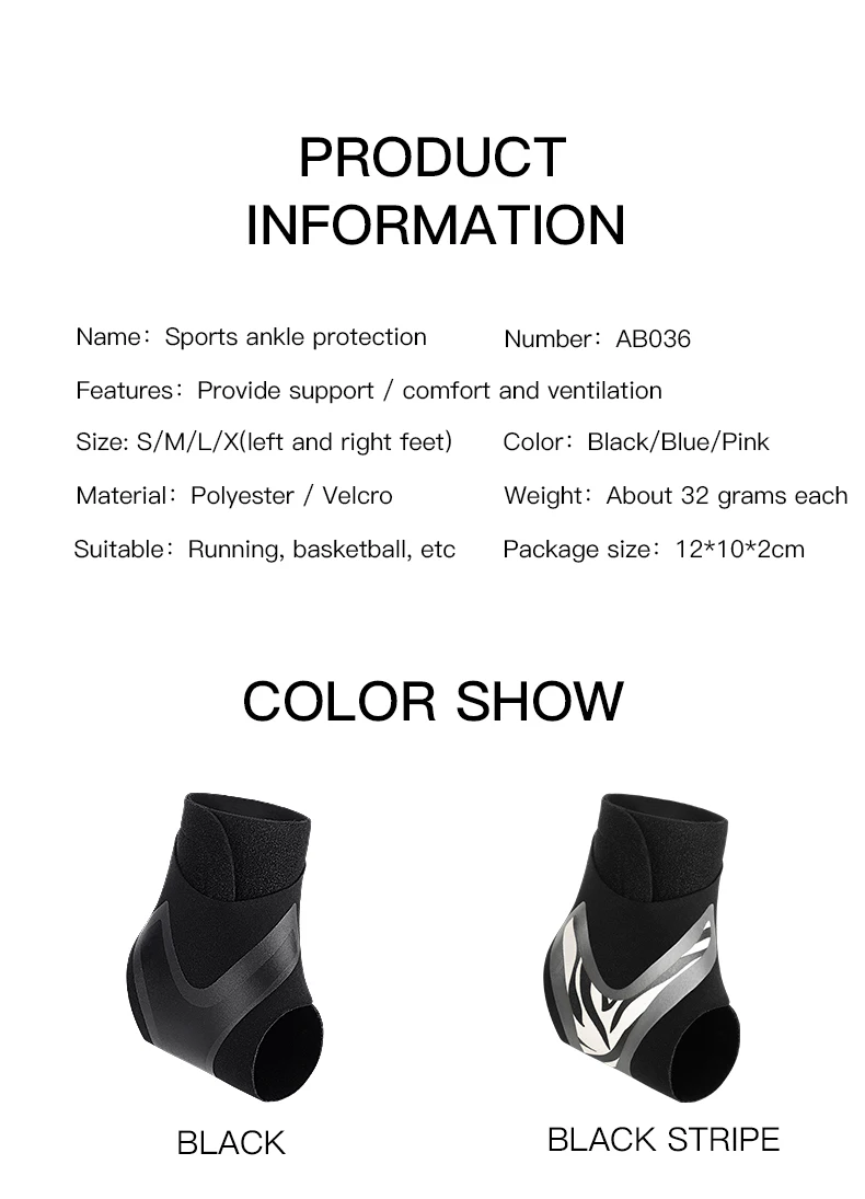 1PC Adjustable Ankle Support Pad Ankle Sleeve Pressure Anti-Spinning Elastic Breathable Support Fitness Sports Safety Prevention