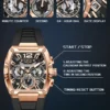 LIGE Sports Man Watch Tonnea Hollow Design Quartz Men Wristwatches Chronograph Waterproof Luminous Silicone Strap Watches Male