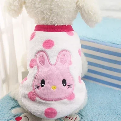 Cartoon Fleece Pet Cat Clothes Winter Warm Pet Dog Vest Puppy Cat Sweater Dog Clothes For Small Dogs Cats Coat Jacket Pet Outfit