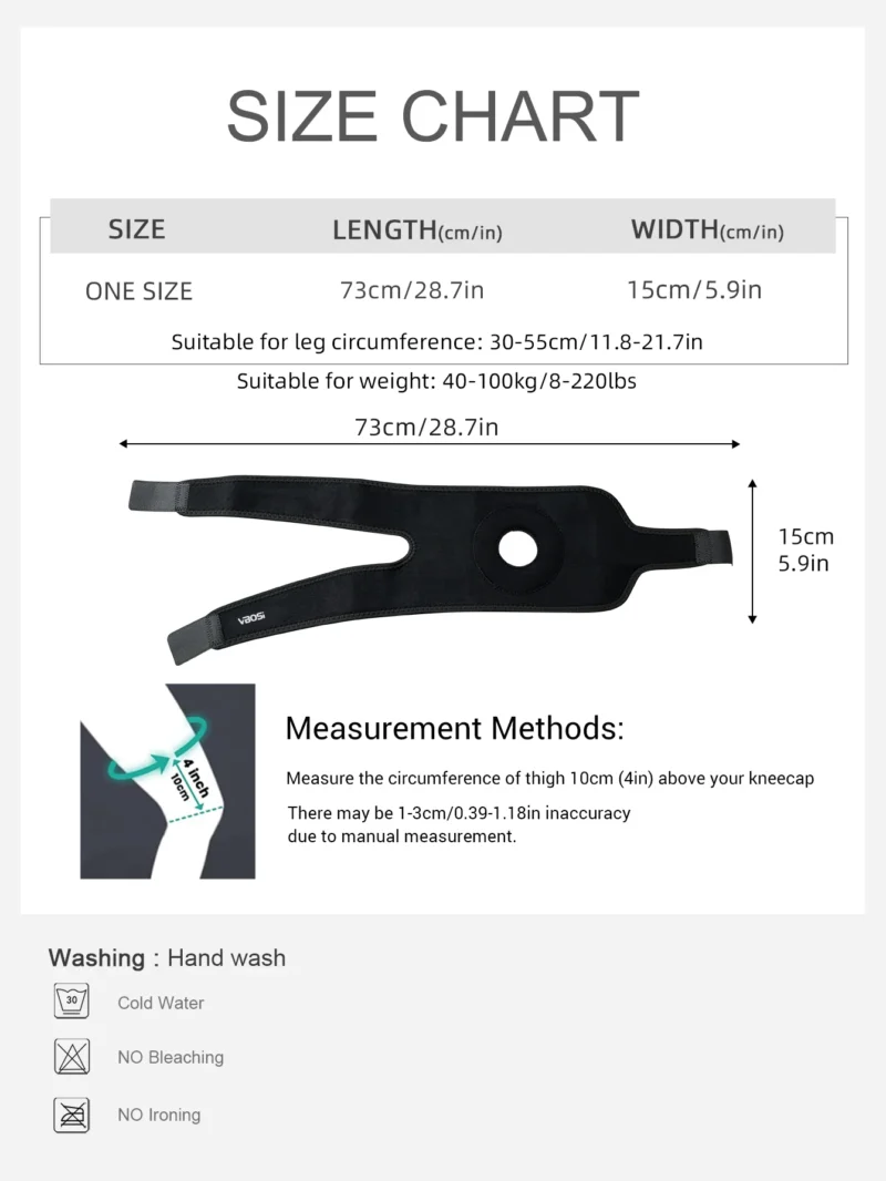 1 Pc Adjustable Knee Support Functional Brace with Open Patella Design