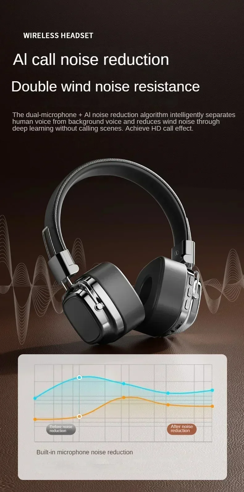 2025 New 5.3 Foldable Wireless Bluetooth Headsets Headset Gamer Choice Retro Over Ear Headphones DJ Stereo Sounds Bluetooth