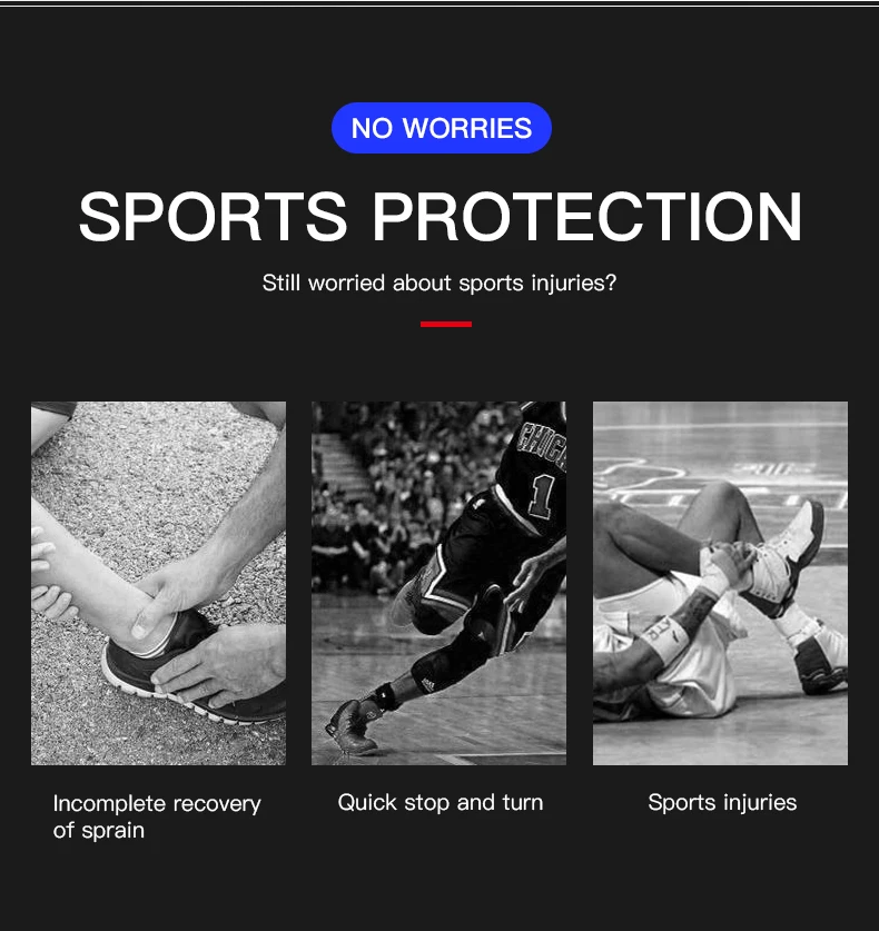 1PC Adjustable Ankle Support Pad Ankle Sleeve Pressure Anti-Spinning Elastic Breathable Support Fitness Sports Safety Prevention