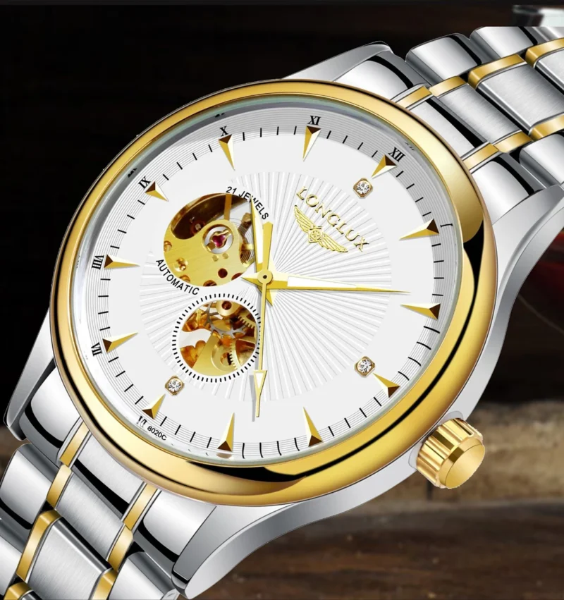 S8160da66f35c49a28cc2583b1b5d273az.webp LONGLUX Men automatic mechanical watch elegant luxury watches waterproof skeleton business wholesale stainless steel gift watch