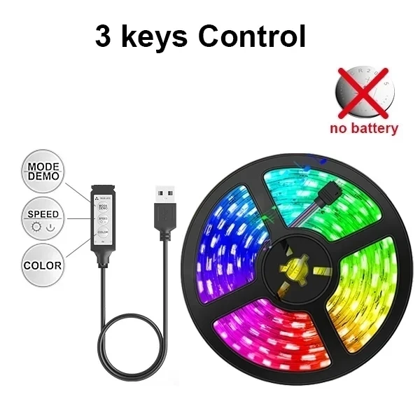 1-30M Usb Adhesive Rgb Led Strip Light With Remote Control 5Volt Wifi Bluetooth Controller Led Band Tape 15M 25M 5M 3M 2M 4Meter
