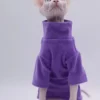 Sphynx Cat Clothes Pet Baby Soft Cotton Winter Cat Outfit for Cornish Solid Color Devon Hairless Cat Sweater Costume Pet Clothes
