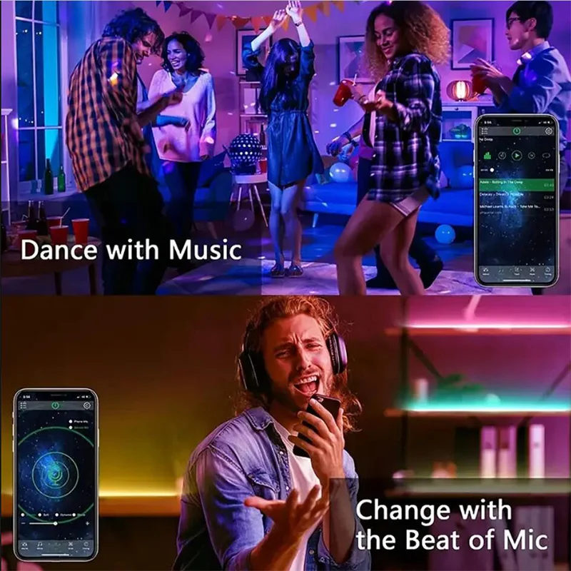 S91e0dabf8a044a709e0b99cde3a154d1t.webp WIFI Led Lights for Room Music Sync RGB Led Strip Lights 10m 20m 30m Flexible Ribbon for Room Bedroom Gaming Decor TV Backlights