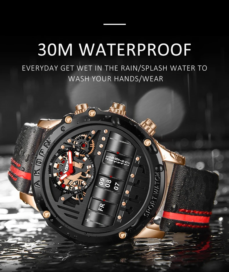 Luxury Mechanical Watch For Men Business Casual Watches Male Creative Men WristWatch Unique Rotate Date Leather Strap Watches