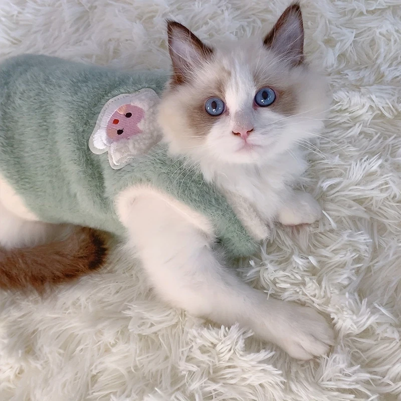 S9ad391c03d4640919742591c68c0b4af5.webp Cats Accessories Pets Warm Kittens Clothes for Winter Kitten Small Kitten Stuff Apparels Cooling Clothing Dog´s Sweater Vests