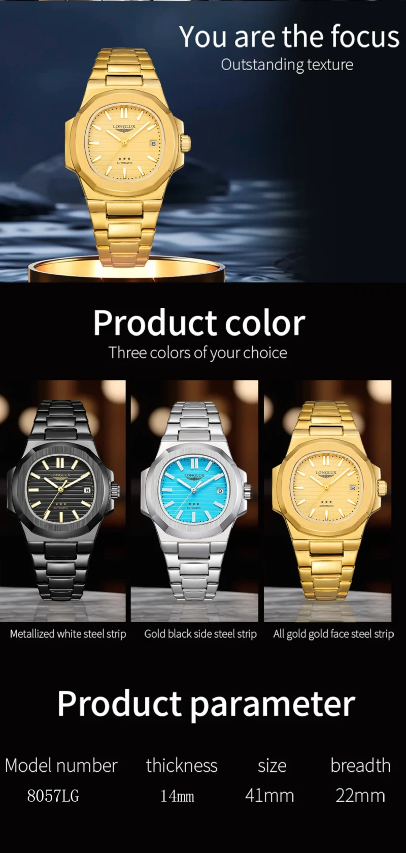 S9c6a2109429c41468ac18dd94094f7bbO.webp LONGLUX automatic watch business luxury mechanical wristwatches wholesale steel date waterproof mens watch men gift