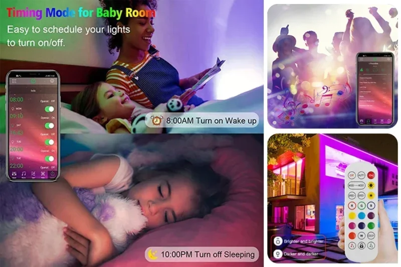 Led Lights For Bedroom Bluetooth Wifi App Remote Control Rgb Led Light Strip 5050 Rgb Usb 5V Led Tape Tv Backlight Room Lighting