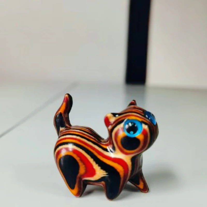 Charming Wooden Kitten Figurine Handcrafted Cat Decor for Home Perfect Gift Idea Cat Figurine Cat Accessories Decoration Crafts