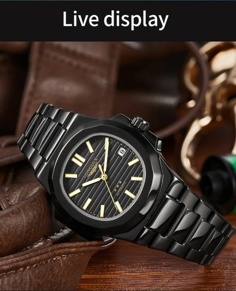 Saca75ba914e4414cb184be83f66c2168b.webp LONGLUX automatic watch business luxury mechanical wristwatches wholesale steel date waterproof mens watch men gift