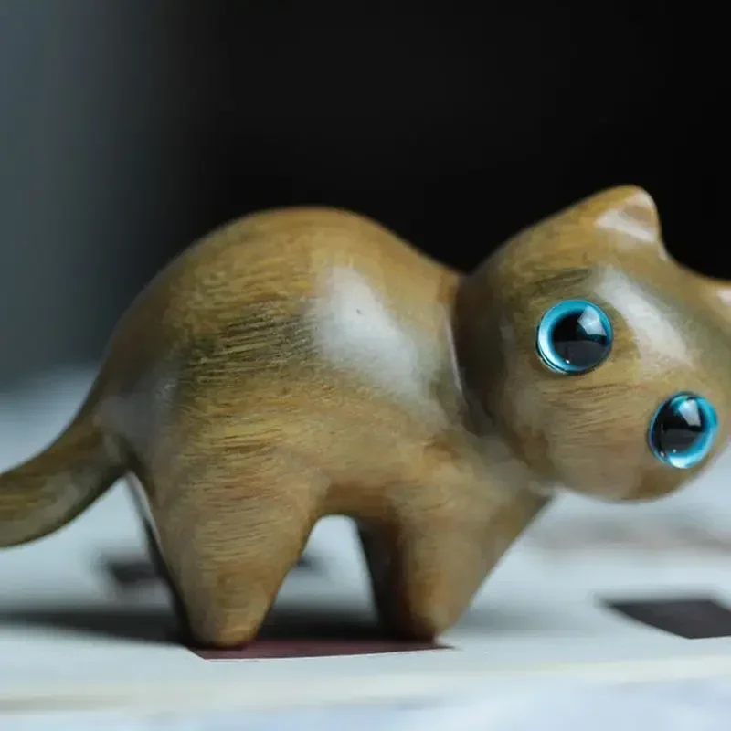 Charming Wooden Kitten Figurine Handcrafted Cat Decor for Home Perfect Gift Idea Cat Figurine Cat Accessories Decoration Crafts