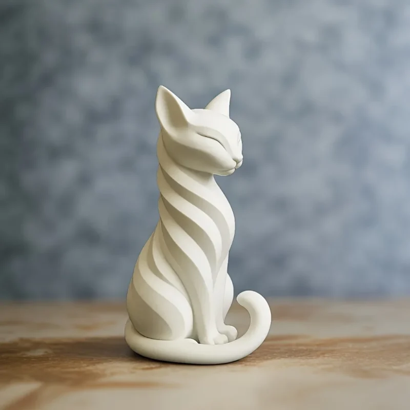 A cat sculpture with elegant creative space, European elegant home art, creating space, European creative figurines