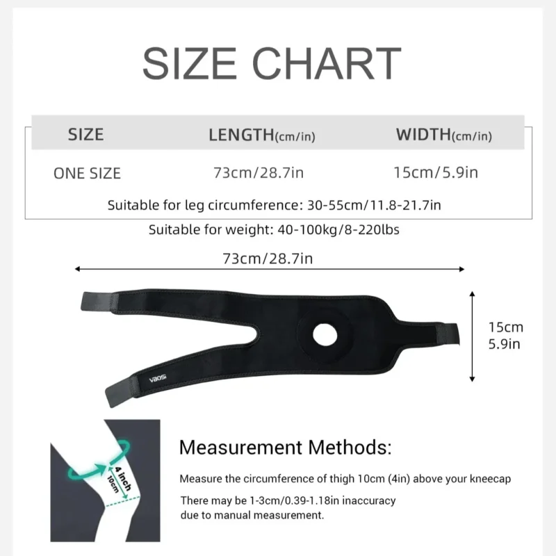 1 Pc Adjustable Knee Support Functional Brace with Open Patella Design