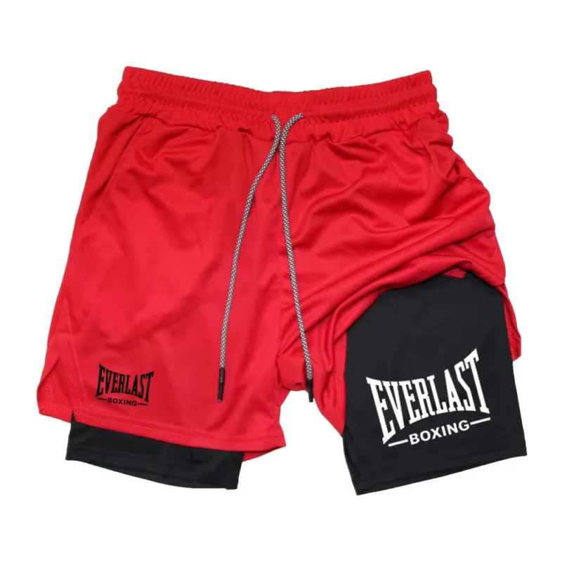 Sb82040fb83c649258ae2929a87de284e4.webp Men's compression gym shorts, EVERLAST printed sports pants, double layered, quick drying, basketball, muscle, fitness RL0365
