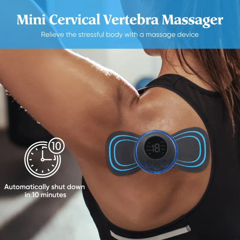 Sba36f044fd9c498caa446267c1c168c6v.webp Electric Neck Massager EMS Muscle Massage Stimulator Low Frequency Instrument Back Cervical Calf Patches Pain Joints Mini Device