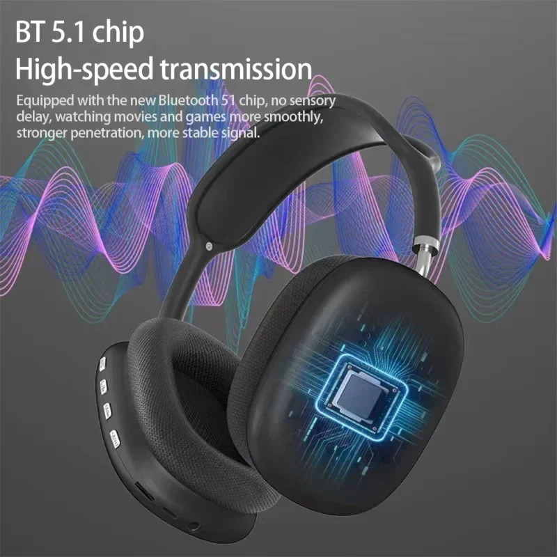 Sbdaf07b6cdff4dc28fce2030d97581a39.webp P9 Pro Max Head Mounted Bluetooth Earphones Noise Cancelling Wireless Stereo Sound Earphone Sports Gaming Bluetooth Headphones