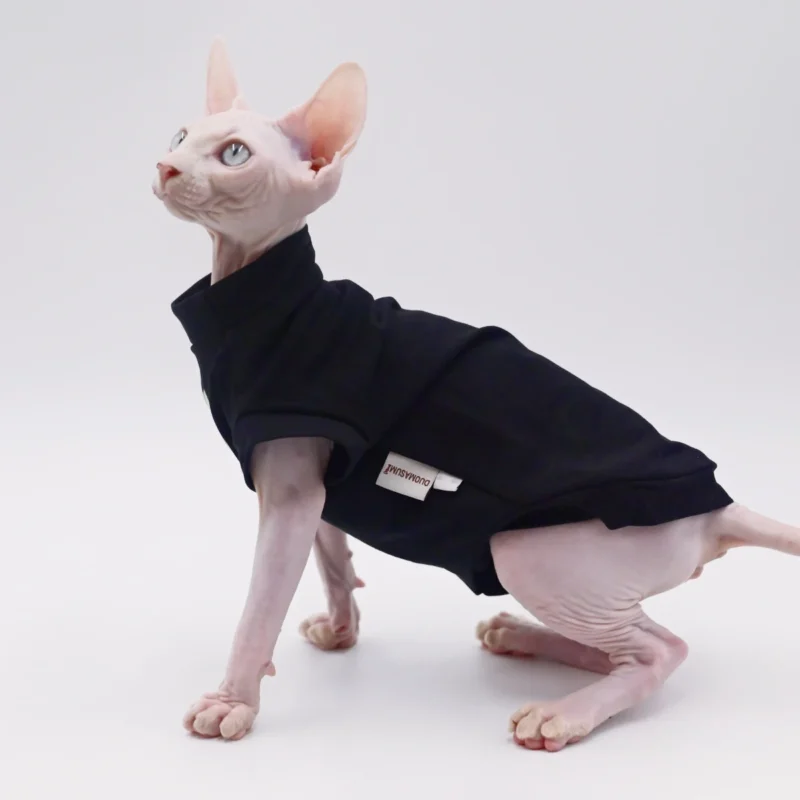 DUOMASUMI Summer Cat Vest for Hairless Breeds - Stretch Cotton & Ultra-Soft Cooling Top for Sphynx, Devon Rex& Abyssinian Cats