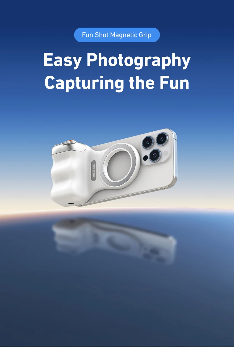 TELESIN Phone Camera Shoot Hand Grip Magnetic Smart Phone Holder Shooting Aid Remote Control Handle For Iphone Android Phone