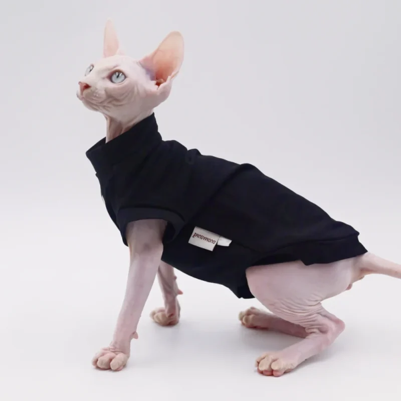 DUOMASUMI Summer Cat Vest for Hairless Breeds - Stretch Cotton & Ultra-Soft Cooling Top for Sphynx, Devon Rex& Abyssinian Cats