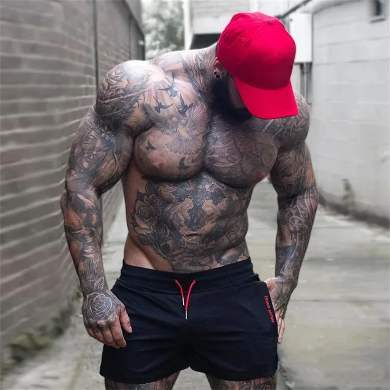 NEW Sports Trendy Quick-drying Three-point Pants Elastic Thin Running shorts Track And Field Training Pants Fitness Beach Shorts