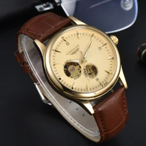 LONGLUX automatic watch elegant style wholesale mechanical wristwatches skeleton rome waterproof  mens watch men gift