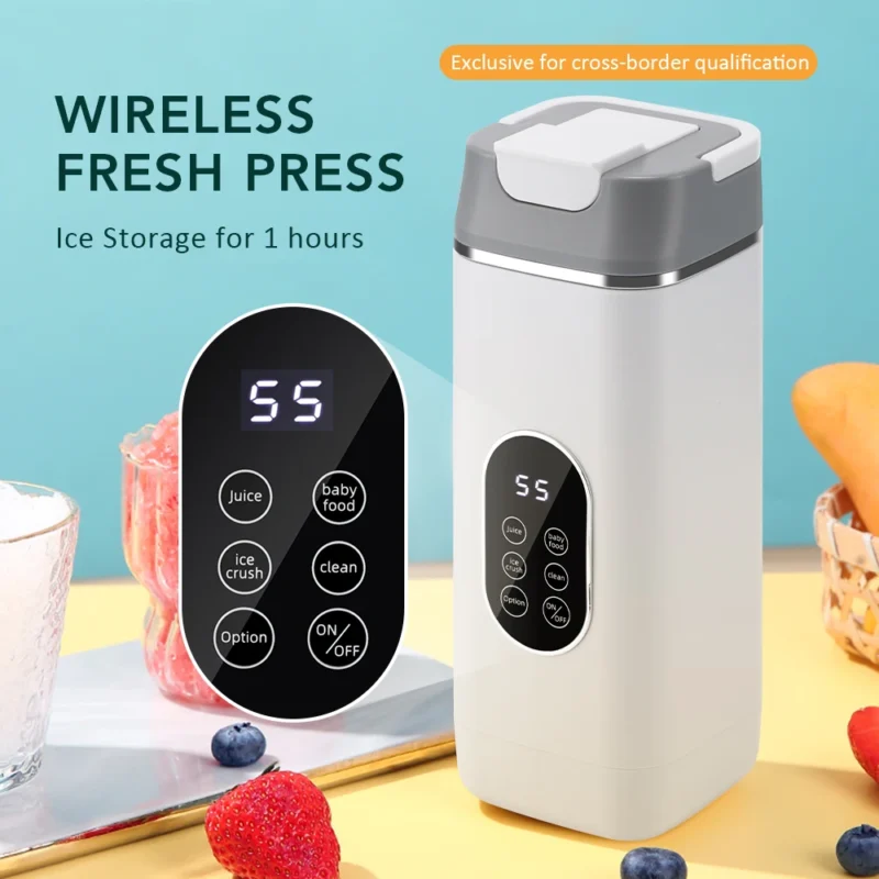 Seb9f1a76a02a4eaca212e1d76a7206871.webp 6 Blades Electric Juicer Cup 2 Cups For Travel Portable Juicer Mixer Usb Charge Fresh Fruit Juice Personal Blender Smoothie