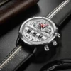 Luxury Mechanical Watch For Men Business Casual Watches Male Creative Men WristWatch Unique Rotate Date Leather Strap Watches