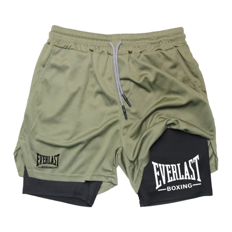 Sed81966b4e054ade9d38e3606e1f7987U.webp Men's compression gym shorts, EVERLAST printed sports pants, double layered, quick drying, basketball, muscle, fitness RL0365
