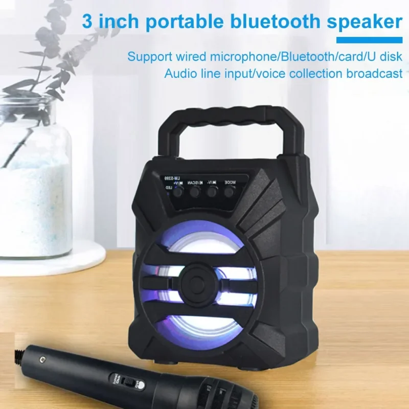 500mAh Bluetooth speaker Sound box high power bluetooth speakers TF Udisk karaoke handheld sound subwoofers for dancing