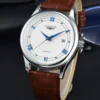 LONGLUX automatic man watch wholesale mechanical watches simple versatile date waterproof fashion leather man watch men gift