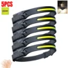 LED Headlight Work Headlamp USB Rechargeable Head Torch With 230 Degree Illumination Motion Sensor Headlamp 5 Modes Headtorch