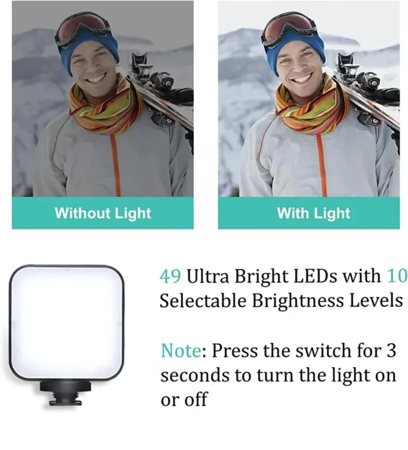 AY49 Smartphone Vlogging Kit With Tripod Phone Holder Mini Microphone LED Fill Light Starter For Live Stream Video YouTub