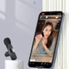 Basix 2.4G Wireless Lavalier Microphone Portable Audio Video Recording Mini Mic for iPhone Android Live Broadcast Gaming Phone