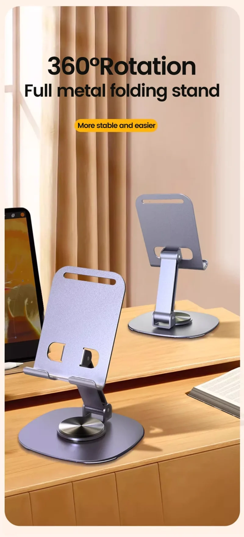 Olaf Rotating Table Cell Phone Holder Support Desktop Stand For iPad Samsung iPhone 15 14 13 Mobile Mount