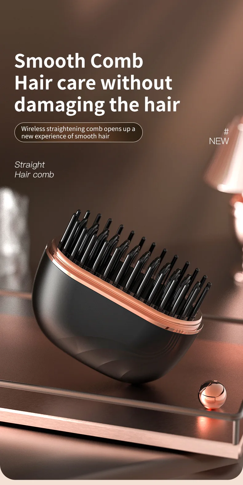 S65f62fd7f88a49dda8e3fbc50d91a97a3.webp 2025 New Mini Straightener Rechargeable Portable Hair Straightener Brush Anti-Scald Shell Cordless USB Charging Straighteners