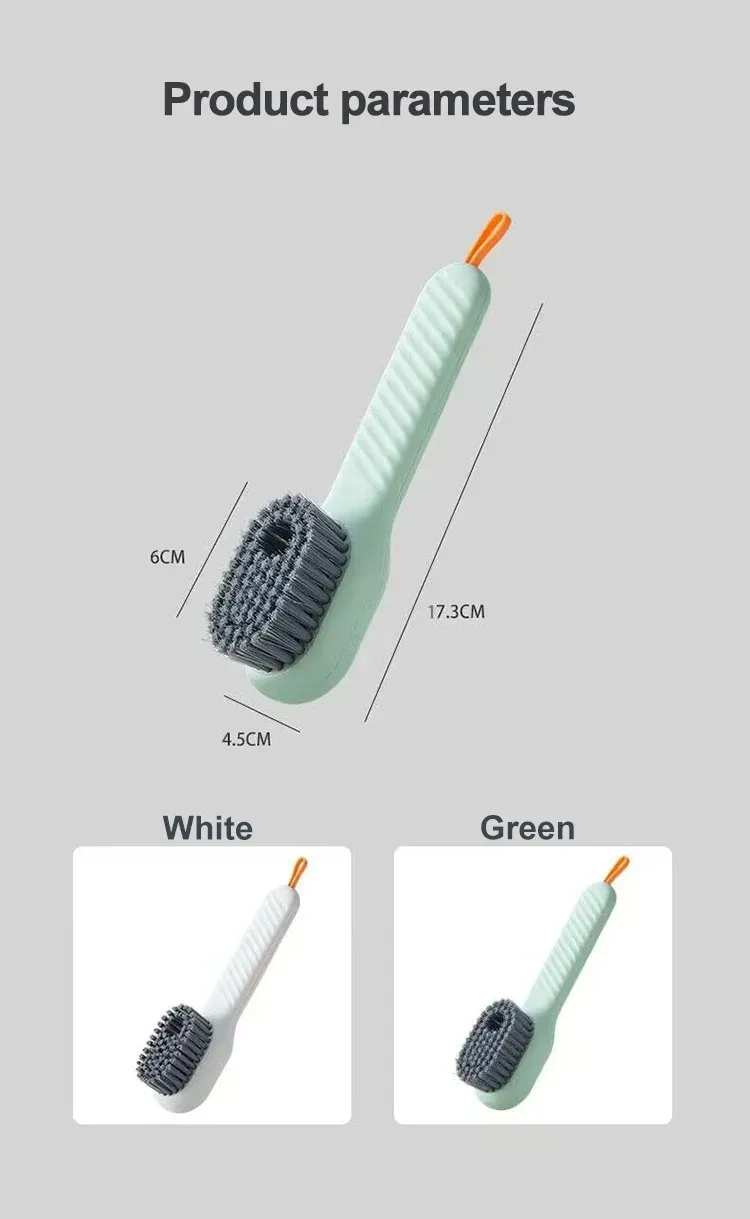 Multifunction Cleaning Shoe Brush Soft Automatic Liquid Shoe Brush Long Handle Clothes Soap Brush With Hook Clean Tool