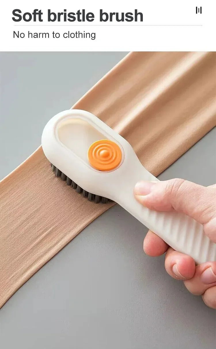 Multifunction Cleaning Shoe Brush Soft Automatic Liquid Shoe Brush Long Handle Clothes Soap Brush With Hook Clean Tool