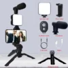 AY49 Smartphone Vlogging Kit With Tripod Phone Holder Mini Microphone LED Fill Light Starter For Live Stream Video YouTub