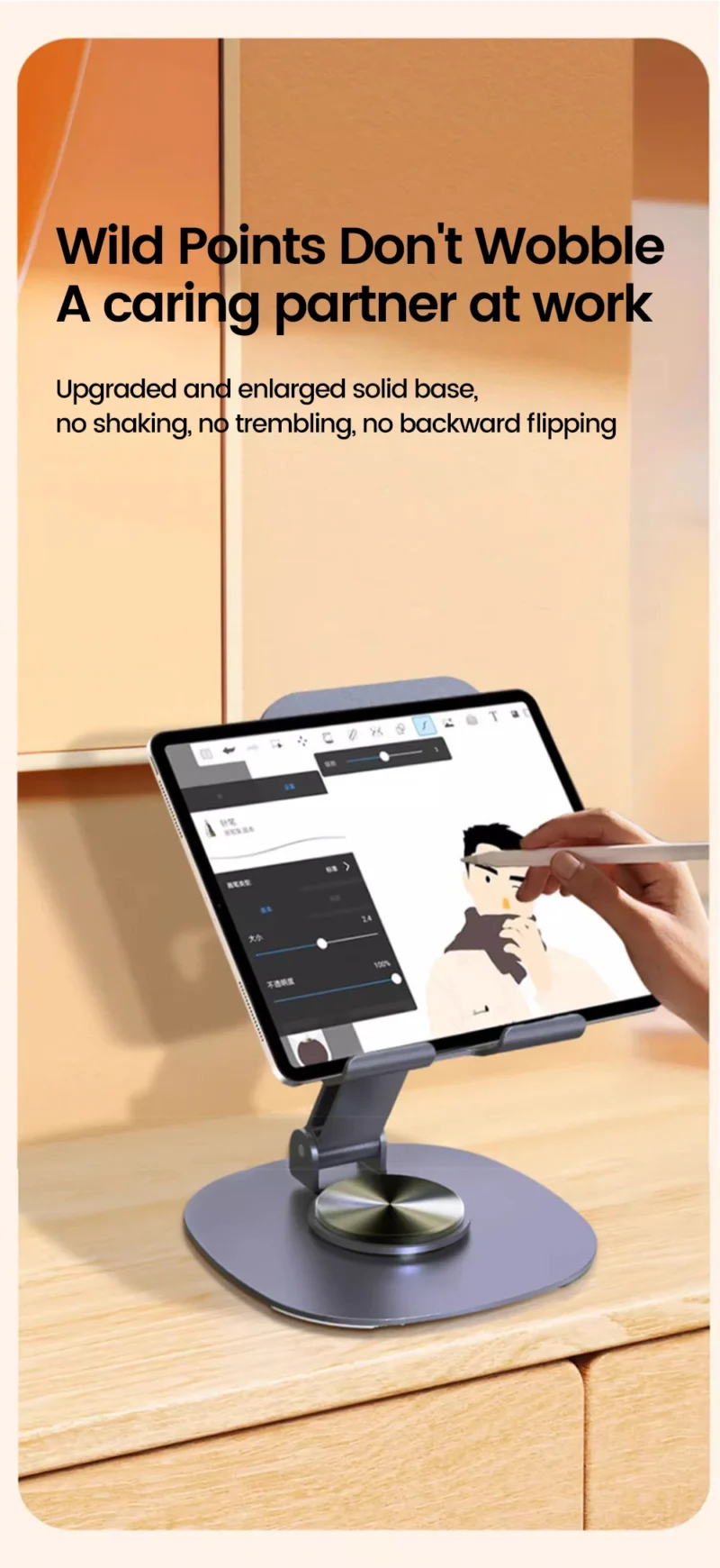 Olaf Rotating Table Cell Phone Holder Support Desktop Stand For iPad Samsung iPhone 15 14 13 Mobile Mount