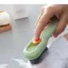 Multifunction Cleaning Shoe Brush Soft Automatic Liquid Shoe Brush Long Handle Clothes Soap Brush With Hook Clean Tool