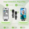 Basix 2.4G Wireless Lavalier Microphone Portable Audio Video Recording Mini Mic for iPhone Android Live Broadcast Gaming Phone