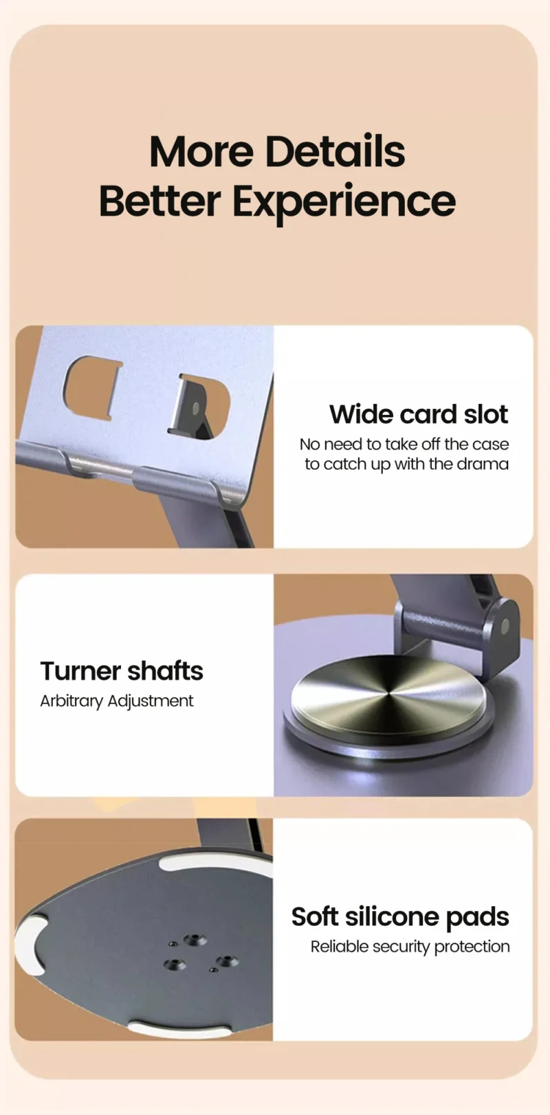 Olaf Rotating Table Cell Phone Holder Support Desktop Stand For iPad Samsung iPhone 15 14 13 Mobile Mount