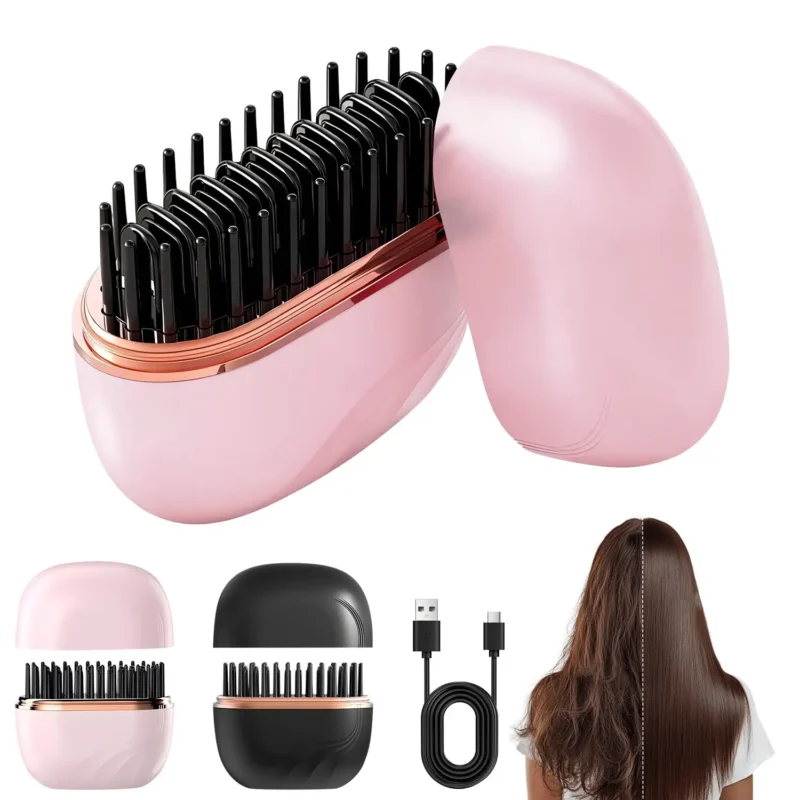 Sdd3a569c02b64c7ea141c8c8c98ac0b1L.webp 2025 New Mini Straightener Rechargeable Portable Hair Straightener Brush Anti-Scald Shell Cordless USB Charging Straighteners