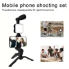 AY49 Smartphone Vlogging Kit With Tripod Phone Holder Mini Microphone LED Fill Light Starter For Live Stream Video YouTub