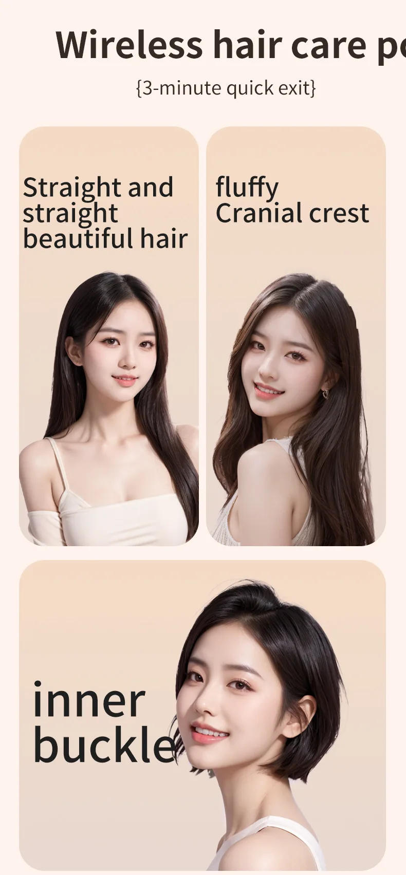 Se5636cccd8454ffe8ca0b8ab9523c2b2C.webp 2025 New Mini Straightener Rechargeable Portable Hair Straightener Brush Anti-Scald Shell Cordless USB Charging Straighteners